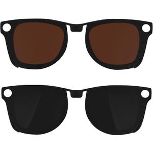 2Pcs Polarized Clip for Ray-Ban Meta Wayfarer RW4008 Smart Glasses (Size L 53-22), Discoloration Clips Compatible with Ray-Ban Meta Wayfarer Protect Your Eyes, Cool and Fashion (Black + Brown)