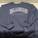 WDIRARA Men's Letter Graphic Round Neck Long Sleeve Sweatshirt Casual Tops Dark Blue XX-Large