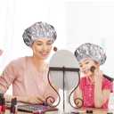 Fomiyes 9pcs Conditioning Foil Heat Cap: Hair Steaming Hat Thermal Hair Processing Cap for Women Straight and Curly - Deep Conditioning Heat Hat for Salon and Home Use