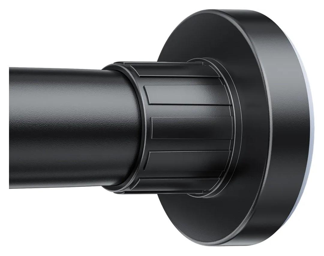 Shower Curtain Rod 32-80 Inch Adjustable - 1 Inch Diameter Heavy Duty No drill Spring Tension Shower Rod, Non-Slip Rustproof Telescopic Rod for Bathroom, Black