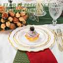 120 PCS White Plastic Plates, Disposable Party Plates with Gold Rim, Heavy Duty 60 Dinner and 60 Dessert Fancy Plate for Party and Wedding