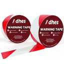 ADHES Red & White Hazard Warning Safety Tape, 2 Inch x 35 Yards x 2 Rolls High Visibility Wear Resistant Floor Marking Caution Tape for Indoor & Outdoor, Gym, Factory, Parking, School and More