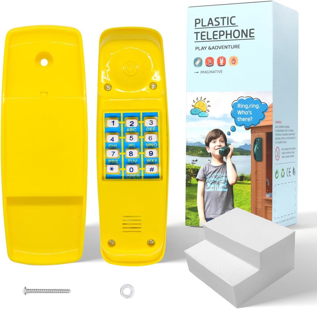 HAPPYPIE Toy Phone for Kids Swing Set Phone Pretend Phones and Learning Education Phones Plastic Telephone Creative Children Play Phone for Toddlers Baby Cell Phone Playhouse Phone (Yellow)