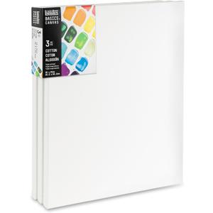 Liquitex BASICS Canvas, 3 pack, 16" x 20", 16" x 20" merv 8