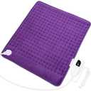 Heating Pad-Electric Heating Pads for Back,Neck,Abdomen,Moist Heated Pad for Shoulder,Knee,Hot Pad for Arms and Legs,Dry&Moist Heat & Auto Shut Off(Dark Purple, 12''×24'')