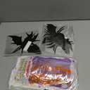 Mega-L Halloween Foil Fringe Curtains, 3 Pack Orange Purple Black Photo Booth Props, 18 Pcs PVC Bat & Spider Stickers Wall Decals, Halloween Photo Backdrop Wall Decor for Halloween Party Decorations