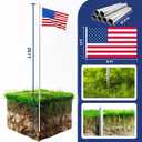 Heavy Duty Flag Pole 25 FT Flag Poles for Outside House,12 Gauge Extra Thick Aluminum Flagpole for 3x5 Flags Outdoor, American Flags for Outside with Pole Kit for Residential or Commercial