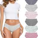 Wealurre Cotton Bikini Women's Breathable Panties Seamless Comfort Underwear (Medium, Stripe 2)
