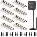 SOROP 8 Inch Retaining Wall Lights 5W LED Hardscape Lighting IP66 Waterproof Low Voltage Step Lights 2700K Landscape Lights Outdoor for Patio Walls Stairs with Connectors, 8 Pack