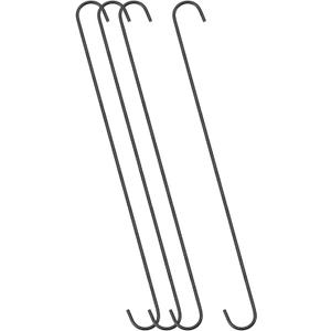 uxcell S Hanging Hooks, 20inch/500mm Extra Long Steel Hanger, Indoor Outdoor Uses for Garden, Bathroom, Closet, Workshop, Kitchen, Black, 4Pcs