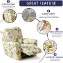 Iauddy Recliner Slipcover-Stretch Soft Slip Reclining Chair Slipcovers 4-Pieces Furniture Protector for Recliner with Pocket Fitted Sofa Couch Cover Lazy Boy Chair Cover(Beige/Olive Green)