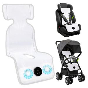 Fotgear Baby Stroller Cooling Pad with 2 Built-in Fan - 3D Breathable & Washable Carseat Cooling Cushion Liner with Child Lock, 5 Speed Levels, Max 17H Ventilation for Toddler Baby Summer Essentials | Breathable Cooling Pad with Fans
