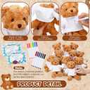 Blueweenly 60 Pcs Graduation Make Your Own Stuffed Animal Teddy Bear Kit Including 15 9.84 Inches Velvet Animal 15 12 Colors Markers and 15 T Shirt and Cards for Graduates DIY Crafting Gift