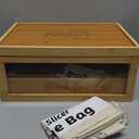 3-in-1 Bread Slicer set for Homemade Bread with Storage Box and Bread Serving Tray for Homemade Bread - Upgrade Bamboo Wooden Bread Slicer Kit - Adjustable Width, Crumb Tray, Cloth Bags