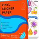 120 Sheets Printable Clear Vinyl Sticker Paper for Inkjet Printers, Transparent Paper of 8.5x11"DIY Personalized Self-adhesive Paper That Is Tear Resistant, Waterproof Labels, Easy to Cut