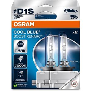 OSRAM XENARC Cool Blue Boost, D1S, Xenon Headlight Lamps, 7000K, Hanging folding box (2 lamps), offroad use only