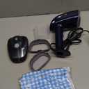 Powerful Handheld Fabric Steamer - 1800W with Fast Ceramic Heat-Up Plate, 2-in-1 Ironing & Wrinkle Remover, Steam Nozzle, Lint Brush - Blue, for US 120V Only