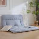 Japanese Floor Mattress, 3.5" Thicken Futon Mattress Tatami Mat, High Density Foam Support for Adult Kids Sleep, Portable Futon Sofa Bed for Camping, Pet Mat, Full 80"x 54"Silver Gray