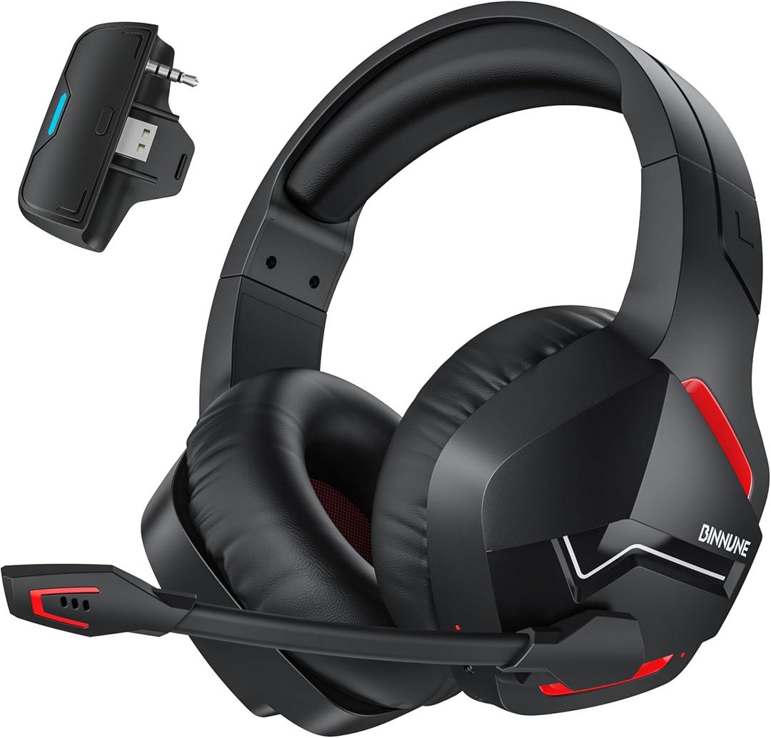 BINNUNE Xbox Wireless Gaming Headset for Xbox Series X/S, Xbox One,120H Ultra-Long Battery, Bluetooth 5.3 Gaming Headphones with Noise-Canceling Mic, Comfortable Over-Ear Headphones