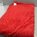 Red Throw Blanket 50"×60" inches Gifts for Mom Fuzzy 3D Jacquard Decorative Flannel Fleece Super Soft Plush Cozy Blanket for Couch Sofa Chair Lightweight