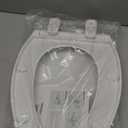 Elongated Toilet Seat Slow Close, Quiet Toilet Seat Cover with Never Loosen Durable Toilet Seat Lid Easy to Install & Clean, Polypropylene (PP), White (Elongated 18.5")