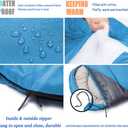 tuphen- Sleeping Bags for Adults Kids Boys Girls Backpacking Hiking Camping Microfiber Liner, Cold Warm Weather 4 Seasons Winter, Fall, Spring, Summer, Indoor Outdoor Use, Lightweight & Waterproof, Lake Blue Gray