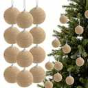TWOWYHI 12PCS Christmas Ball Ornaments 2.36Inch Boho Hanging Balls Christmas Tree Decoration Hanging Ball for Xmas Tree Garlands Wreath Wedding Party Decorations Home Decor