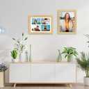 11x15 Picture Frame Display 4 opening 5x7 Picture Frame Collage,Multi Photo Frame with Mat,Plexiglass,Horizontal and Vertical Formats for Wall Decor,Natural Wood Grain