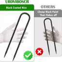 Trampoline Stakes Trampoline Anchors High Wind Heavy Duty Trampoline Accessories Galvanized Steel Set of 8 for Trampolines (12inch Rebar Black 8Pcs)