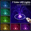 AISITIN 6.5W Solar Glass Panel Fountain, LED Colorful Lights & Remote Control, Rechargeable with Storage, Solar Powered Water Fountain Pump with Integrated Bracket for Bird Bath, Garden, Outdoor, Pond