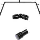 Bay Window Curtain Rods, HOTOZON 7/ 8 Inch Heavy Duty Curtain Rods for Bay Windows 48-84 Inch(Center Rod), 32-58 Inch Side Rods for Windows, Black, Decorative Drapery Rod with End Cap Finials