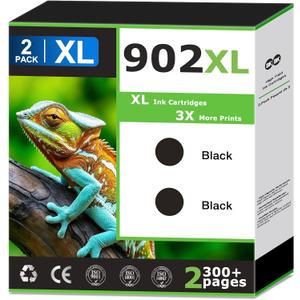 902XL Black Ink Cartridges Compatible for HP 902 XL Ink Replacements for HP 902 Balck Ink 902xl Work with OfficeJet Pro 6968 6978 6950 6958 6961 6962 6966 6960 6970 6975 6979 Printer(2 Pack Black)