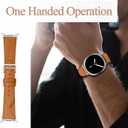 Genuine Leather Band Compatible with Samsung Galaxy Watch 8 40mm/44mm/ 8 Classic 46mm 2025 Only,Soft Wristband Stylish and Comfortable Replacement Strap for Women Men,Brown