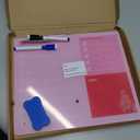 LeMotech Desktop Acrylic Dry Erase Board, 12x10 inches to-Do List Planner, Tabletop Whiteboard with Stand Office Supplies Includes 2 Markers & 1 Eraser, Pink Rose Pattern, 1 Pack