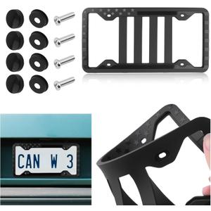 Silicone License Plate Frames with 3D American Flag Pattern,Stylish Car Plate Frame with Bolts & Gaskets,Universal Licence Plates Frame Holder as USA 250th Anniversary Merchandise