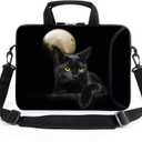Amary 13" 13.3" Laptop Sleeve Chromebook Case Adjustable Shoulder Strap With Handle Accessory Pocket (Cat)