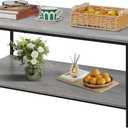 SENIG 2-Tier Coffee Table with Storage Shelf for Living Spaces, Grey Oak Rectangle Wood and Sturdy Metal Side End Table, Functional Center Table for Living Room, 39.3 x 20 x 16