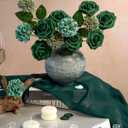 Artificial Flowers Combo Box Dark Green Fake Rose Flower for Wedding Decor | Mix Silk Dahlia Mum Flowers with Stem for DIY Bridal Bouquet, Table Centerpiece, Floral Arrangement, Baby Shower Decorations