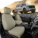 Super Cover for Ford F150 Seat Covers, Full Covered for 2015-2025 Waterproof Leather Seat Covers,for F150 Truck Accessories 2022 2023 2024 2025,Only Fit 1st Row Bucket Seat SuperCrew (XL,XLT), Beige
