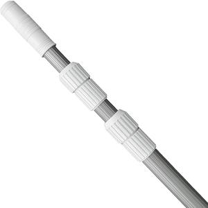 12 FT Pool Pole  Telescoping Aluminum 5/4" Diameter Pool Pole with Strong Grip & Lock - Heavy Duty 3-Piece Adjustable Design - Fits Any Skimmer, Brush, Vacuum Head