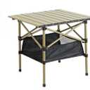 Folding Camping Table,Portable Camping Table,Lightweight Aluminum Folding Beach,Equipped with Storage Net Pocket, Suitable for Outdoor(Beige, 20 * 20 INCH)