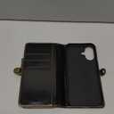 Wallet Case for iPhone 16 Plus Compatible with Magsafe, 2-in-1 PU Leather Flip RFID Blocking Card Holder Stand Shockproof Magnetic Detachable Cover for iPhone 16 Plus Case 6.7", Black