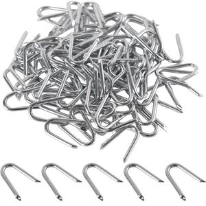 Galvanised U Nails Netting Staples 100pcs 20mm,Fence Staples Ideal for Chicken Wire,U-Shaped Fasteners Nails for Fence for Wire Mesh Woven Fencing Garden Mesh Fasteners Nails