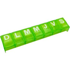 EZY DOSE Weekly (7-Day) Pill Organizer, Vitamin Planner and Medicine Box, Large Contoured Compartments for Easy Pill Removal, Color May Vary, Spanish Imprints