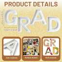 2026 Graduation Decorations Charcuterie Numbers Board Box Set, Graduation Centerpieces Ceramic Letters Fillable Food Trays with Stickers for Kindergarten Preschool High School Party Supplies (Grad)