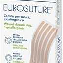 EUROSUTURE - Skin Closure, Hypoallergenic, Reinforced, Round Ends, 1/4 x 1 1/2 inch, 6Strips per Box (Tan Color)
