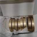 UNIQOOO 10 Pack 3.3" Arch Gold Wood Stand with 1/8" Slot, for Wedding Acrylic Table Number Sign, Wedding Display Stand, Card Holder, Great for Bar Menu, Retail Sign, Party and Events