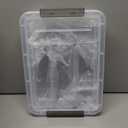 Citylife 4PCS Plastic Storage Bins with Organizer Tray, Stackable Clear File Box, Versatile Craft Storage for Office, Kitchen, Bathroom and School Supplies, 24-pack