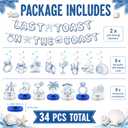 Last Toast on the Coast Bachelorette Party Decorations Beach Theme Banners Hanging Swirls Honeycomb Centerpieces for Blue Bachelorette Coastal Summer Bridal Shower Bride to Be Wedding Party Supplies