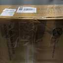 Furologee 6 Tier Bookshelf, Tall S Shaped Geometric Bookcase, Modern Display Shelf Standing Unit, Wood Metal Decorative Divider Rack for Living Room Bedroom Office, Rustic Brown